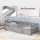preview thumbnail 5 of 29, Twin Floor Bed Frame with Guardrails and Entryway Door Wooden Montessori Style Play