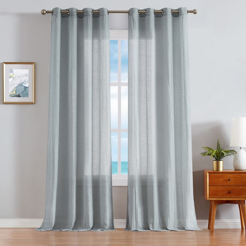 Nautica Cordelia Crushed Sheer Grommet Extra Wide Curtains (Set of 2)