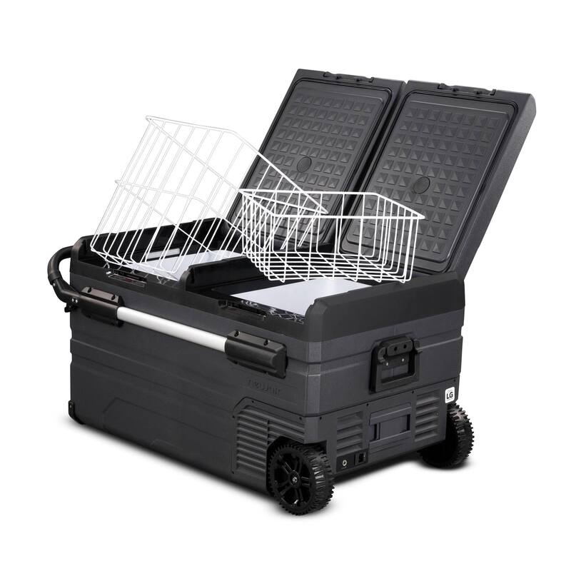 NewAir Portable 80 Qt. Electric Car Camping Cooler with Dual Zone Fridge and Freezer Storage