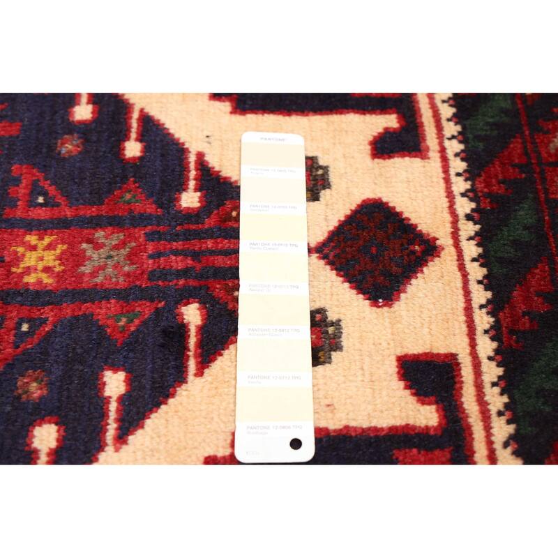 ECARPETGALLERY Hand-knotted Baluch Cream, Red Wool Rug - 3'3 x 5'11