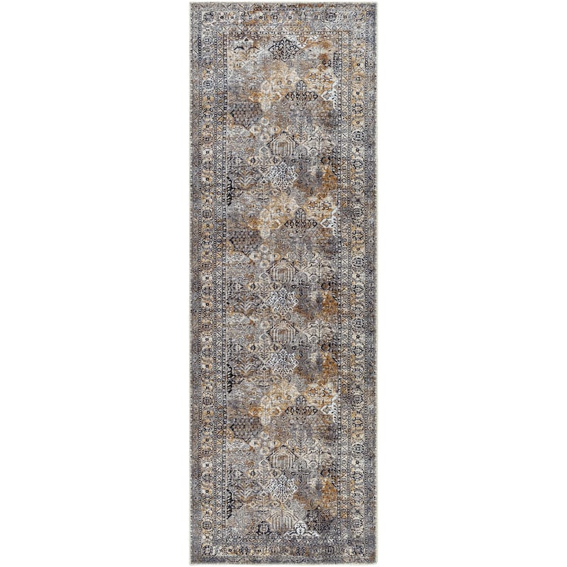 Livabliss Hieronym Traditional Floral Machine Washable Area Rug