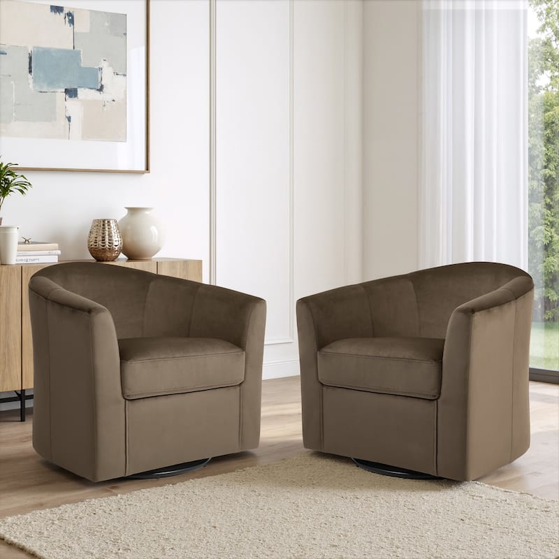 Modern 29"W Upholstered Swivel Barrel Chair for Living Room