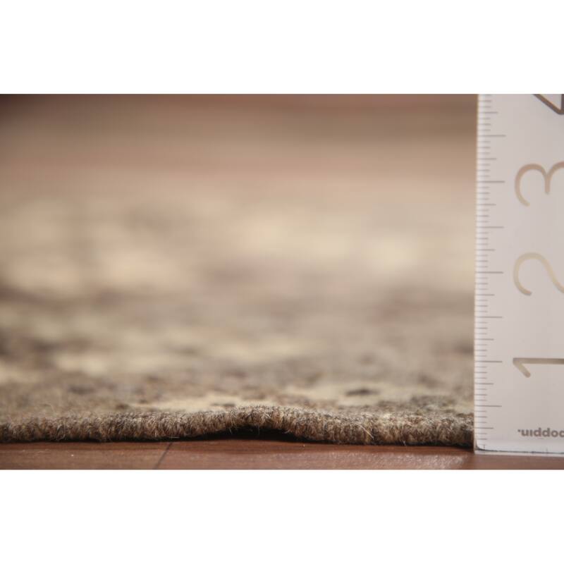 Hand Woven Oriental 100% Wool Carpet Southwestern All-Over Brown Kilim Area Rug - 6' 6'' X 5' 1''