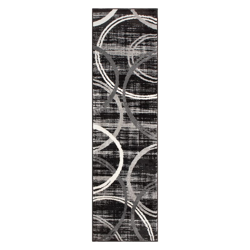 World Rug Gallery Contemporary Abstract Circles Design Area Rug