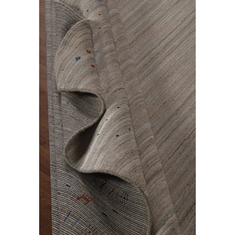 Striped Wool Gabbeh Indian Area Rug 9x12 - 9' x 12'