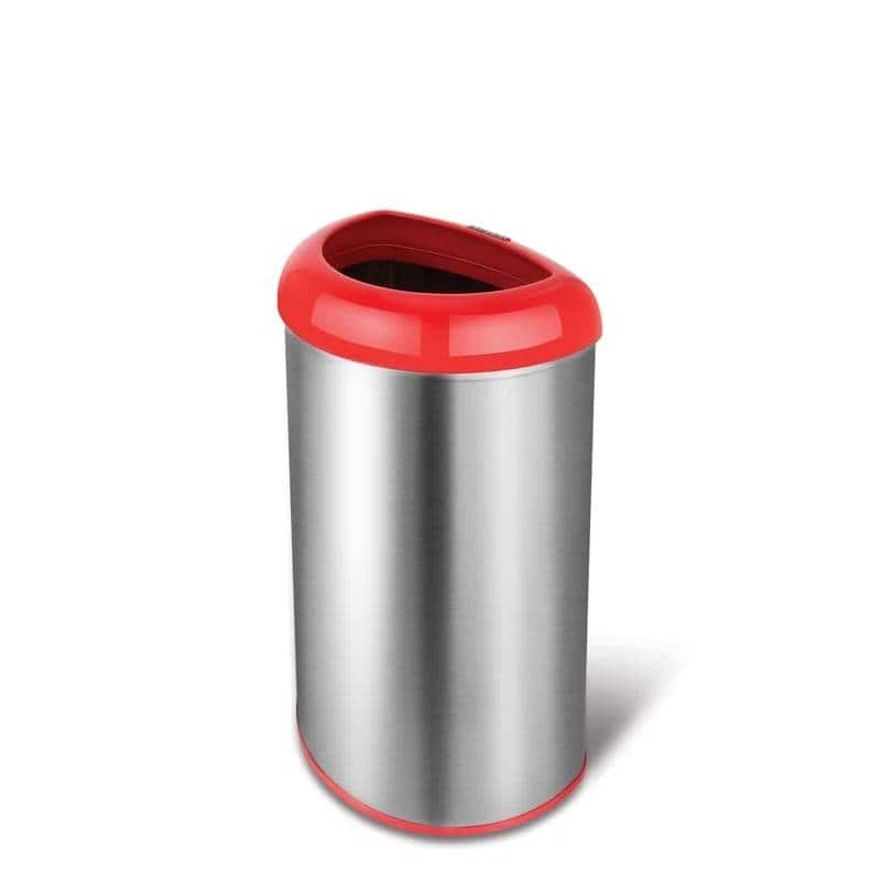 Steel 13-Gallon Half-Circle Open Top Kitchen Trash Can