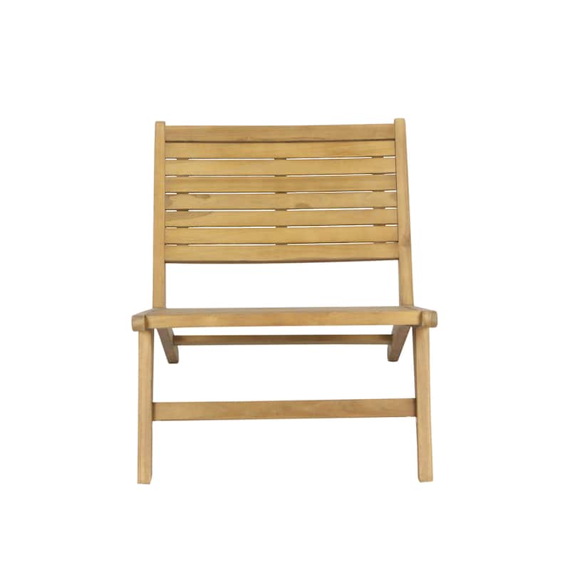 Seagrove Mid-Century Modern Wood Armless Outdoor Patio Chair, Natural by JONATHAN Y - Teak