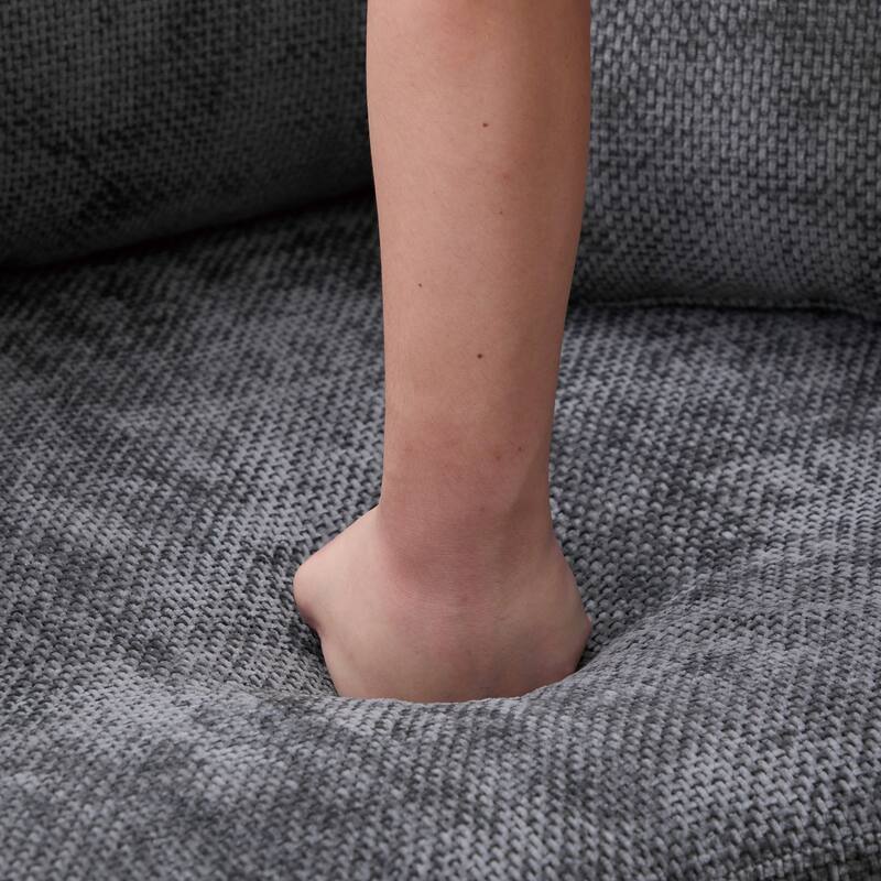 45.27" Wide Modern Upholstered Farmhouse Performance Accent Chair with Metal Legs, Chenille Reading Armchair Single Sofa