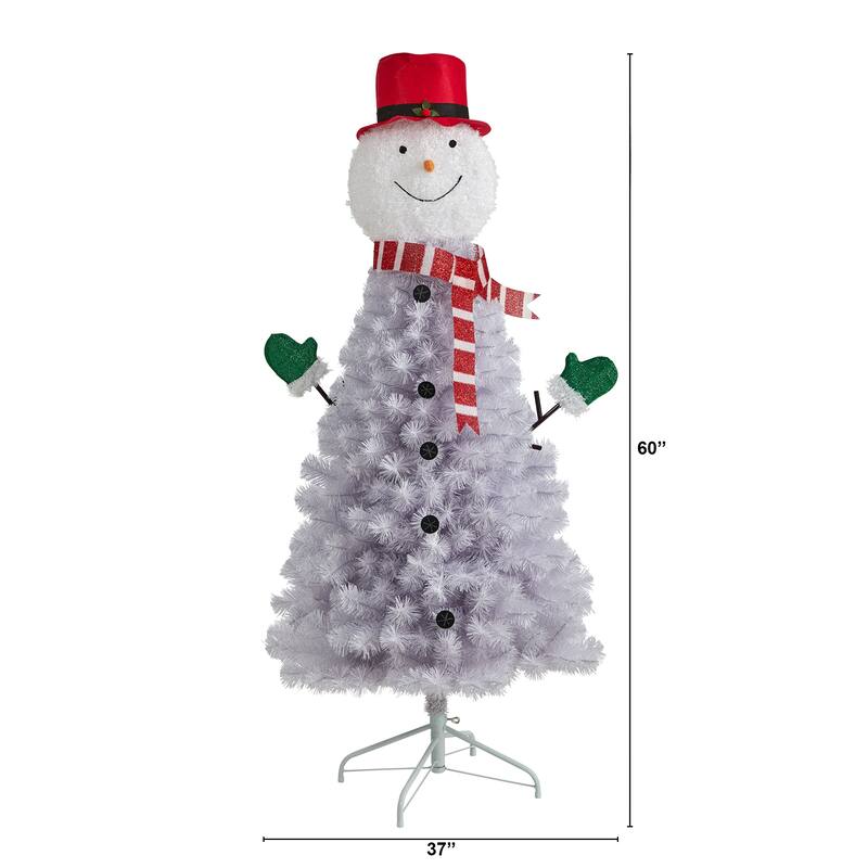 5' Snowman Artificial Christmas Tree with 408 Bendable Branches