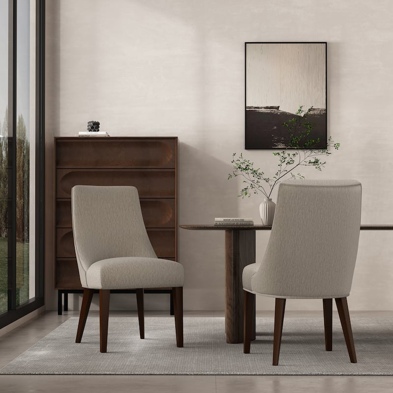 Manhattan Comfort Beever Modern Chenille Dining Chair Set - Set of 2 - Taupe