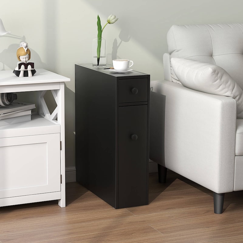 Costway Bathroom Floor Cabinet Toilet Narrow Storage Organizer with