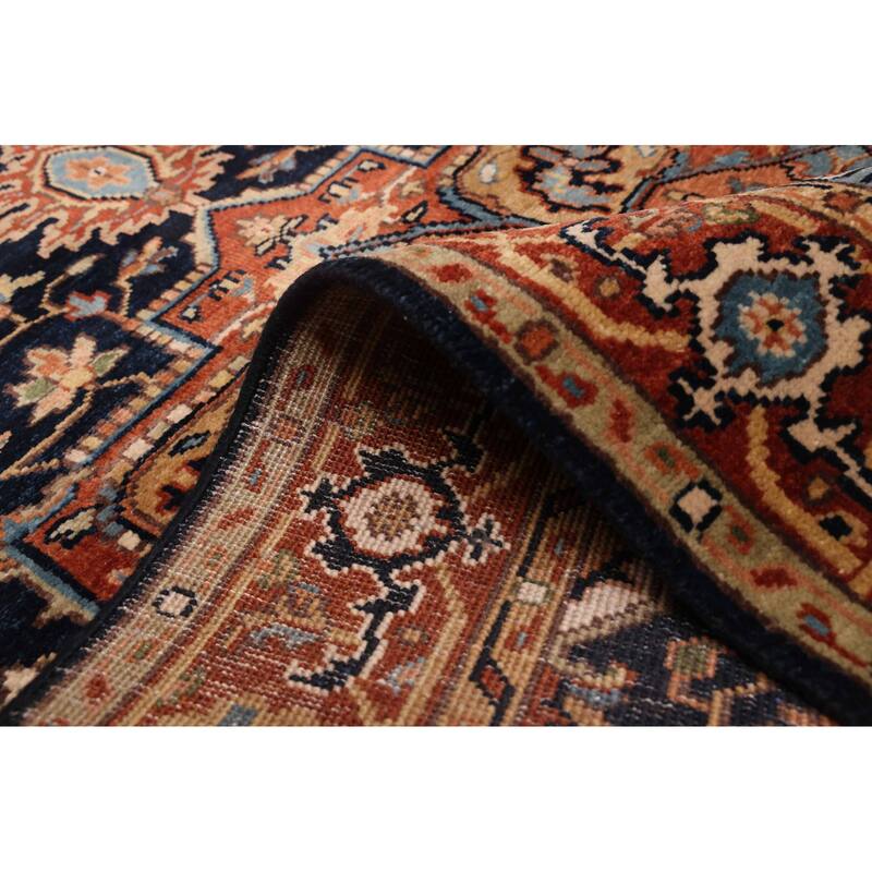 ECARPETGALLERY Hand-knotted Jules Sultane Dark Navy Wool Rug - 4'0 x 5'11