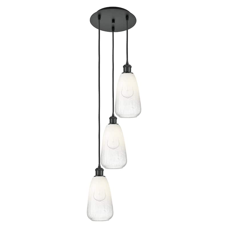 Innovations Lighting Endless Possibilities Ballston - Brookhaven Almond - 3 Light 13" Cord Hung Multi Pendant - Matte Black/Opal