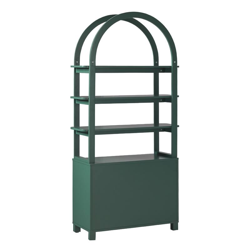 Walker Edison Modern Wood Arched Cabinet Bookcase with Storage