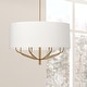 preview thumbnail 3 of 4, 8 Light Incandescent Chandelier, Aged Brass with White Shade