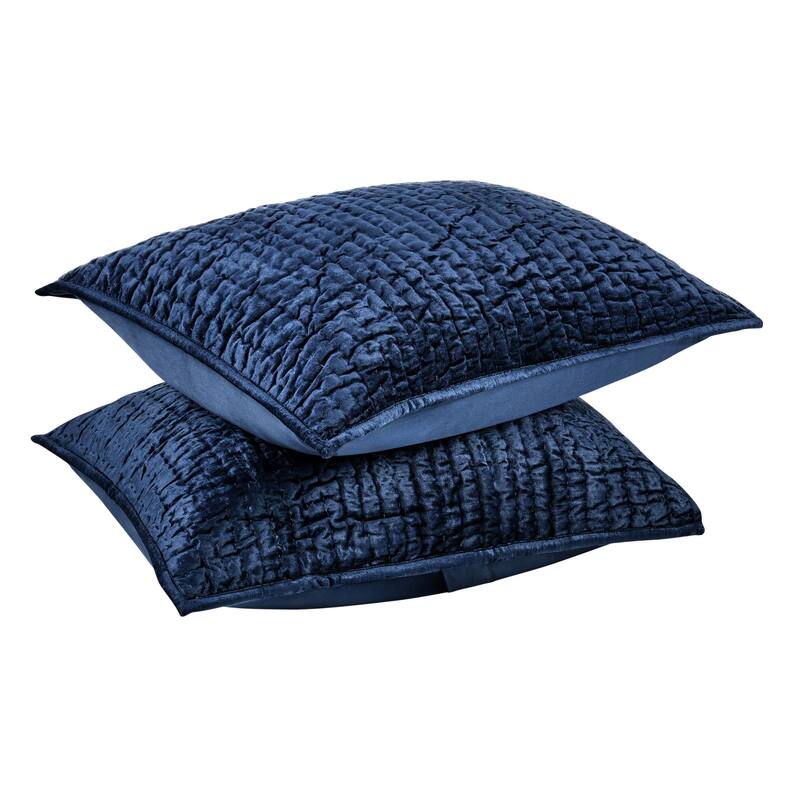 Dimitry Rayon Velvet Sham by Kosas Home - Ocean Blue - Standard