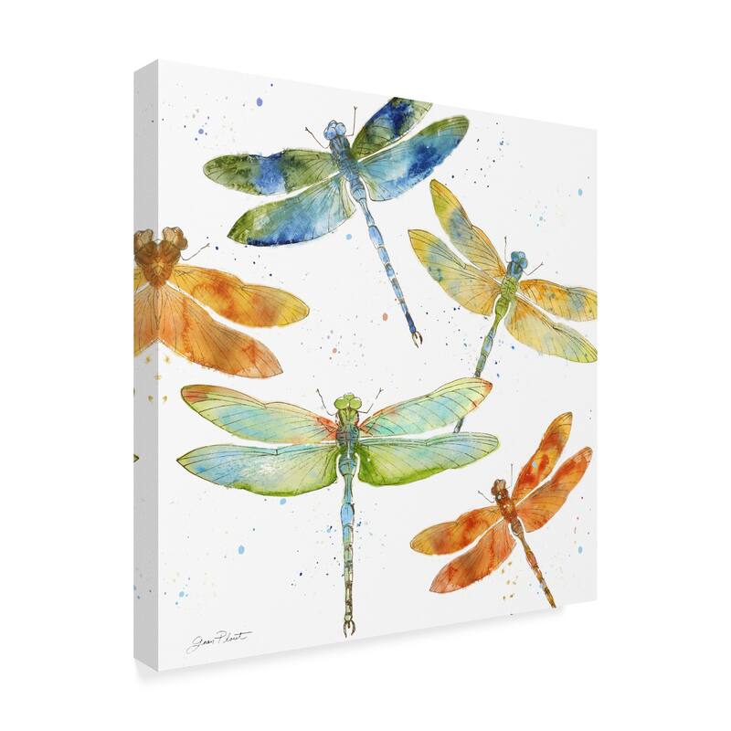 Jean Plout 'Dragonfly Bliss 1' Canvas Art