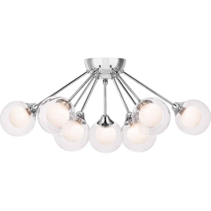 James Allan Curry Spellbound 9 Light 21-3/4" Wide Semi-Flush Ceiling - Polished Chrome