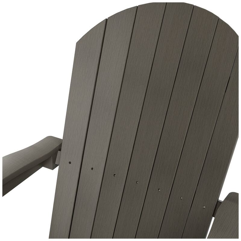 Vineyard HIPS Outdoor Folding Eco-Friendly All Weather Seashell Adirondack Chair with Side Table (2-Piece Set)