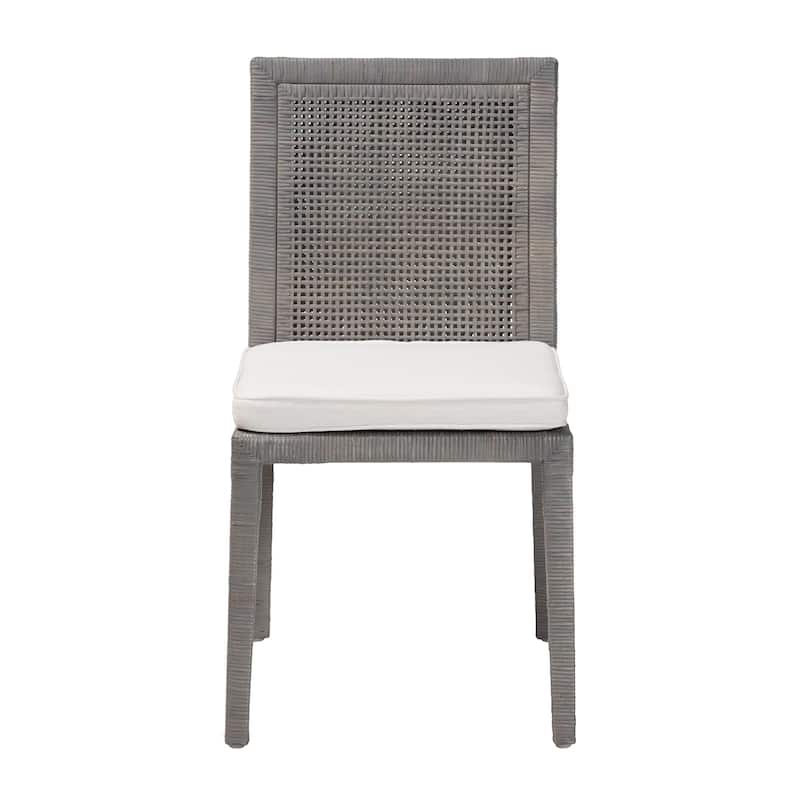 Sofia Modern Natural Finished Wood and Rattan Dining Chair