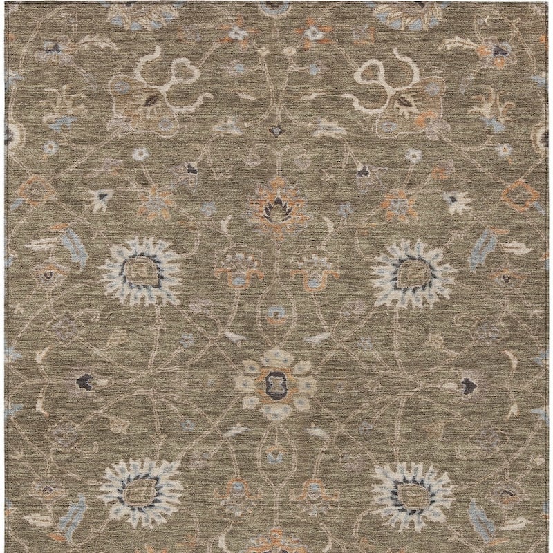 HomeRoots Floral Traditional Rectangle Outdoor Rug