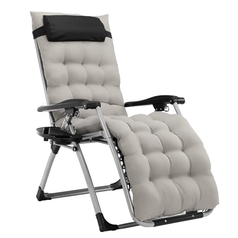 Patio Single Folding Zero Gravity Chair with Cushions