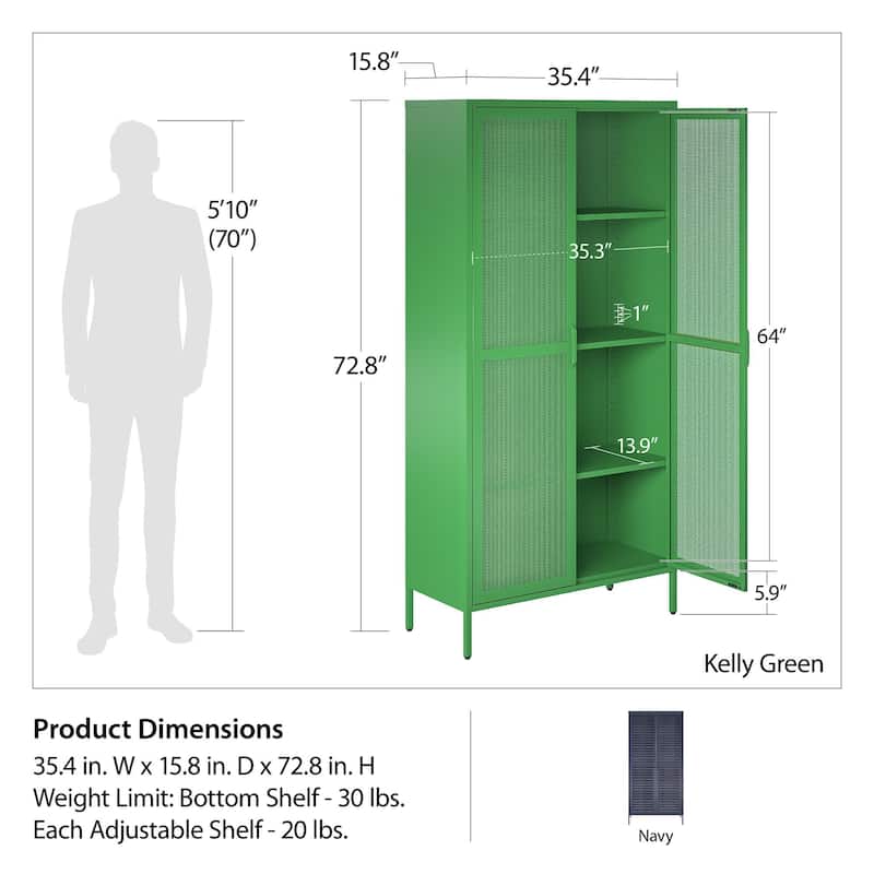 The Novogratz Channing Tall 2 Door Metal Storage Cabinet