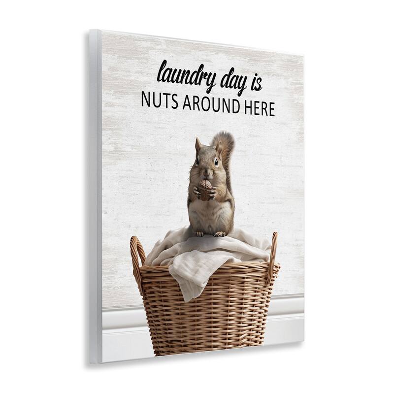 Stupell Funny Laundry Day Is Nuts Wall Plaque Art Design By Lettered and Lined