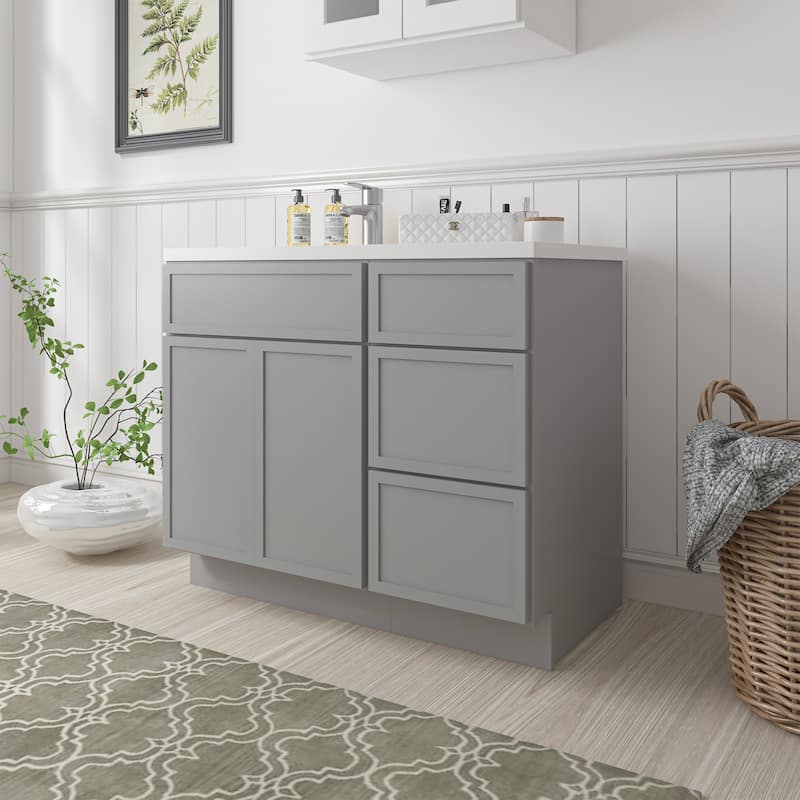 Vanity Art 39" Oak Freestanding Bathroom Vanity Cabinet without Top