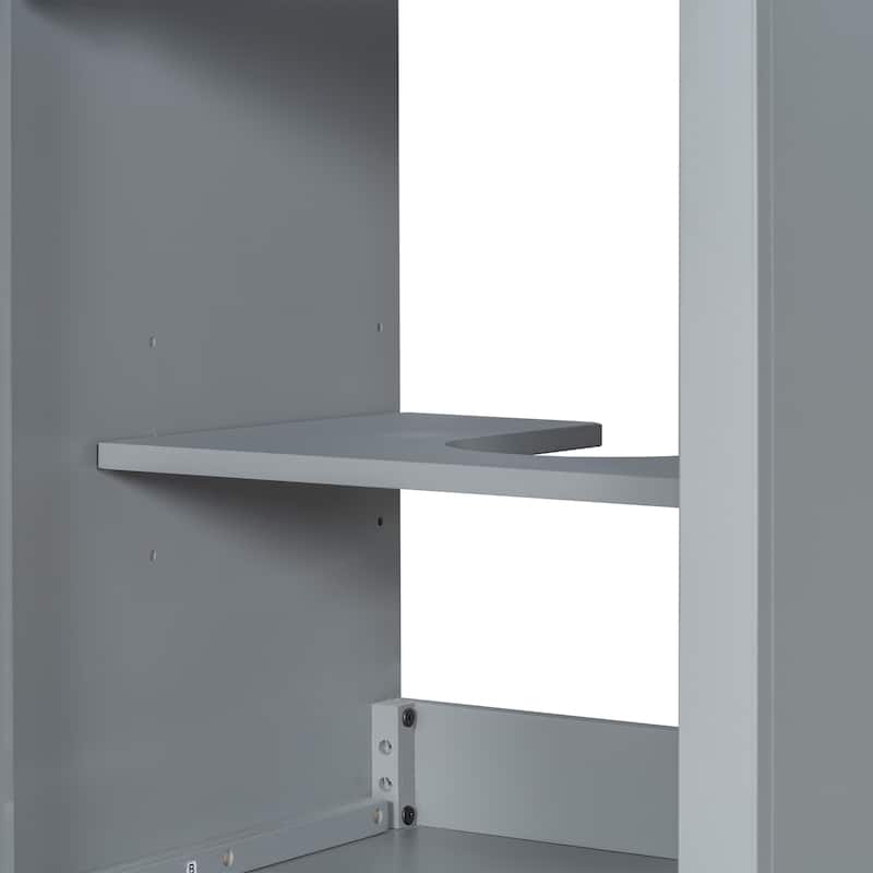 GDFStudio - Lisa Wood & Ceramic 20" Bathroom Vanity with Sink, Soft-Close Door & Storage Rack