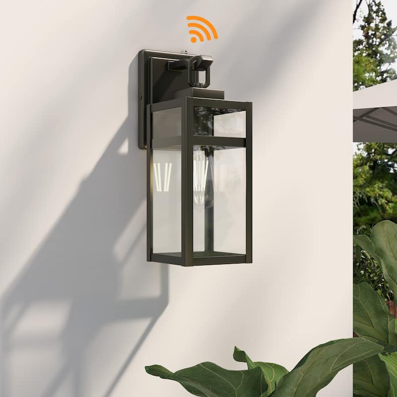 1-Light Outdoor Wall Light With Sensor - 5"x6.57"x14.06"