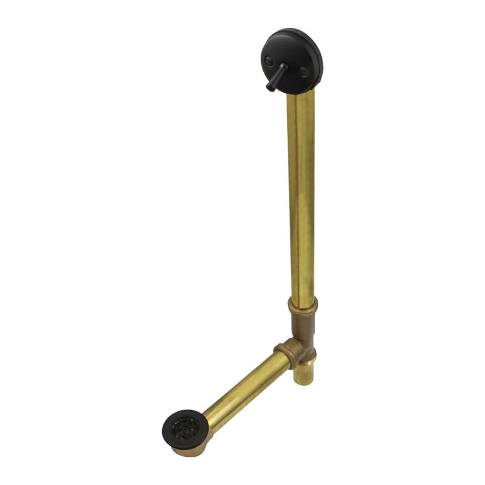 Kingston Brass Brass Bathtub Drain with Trip Lever, Overflow and Grid