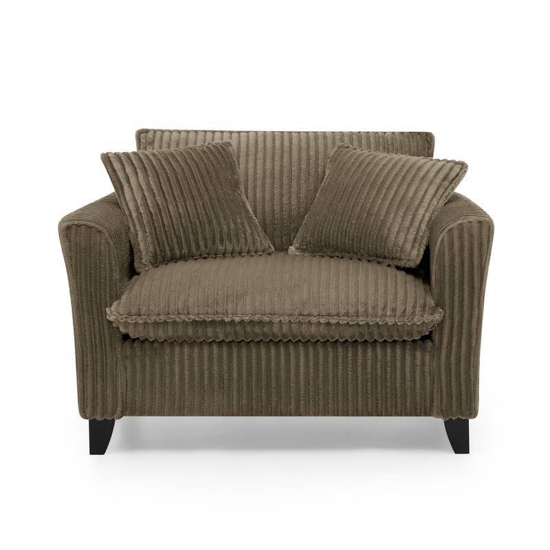 Lazy Sofa Chair Corduroy Accent Chair Deep Seat Upholstered Lounge Chair