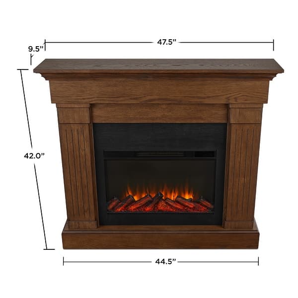 dimension image slide 5 of 11, Real Flame Crawford Electric Slim Fireplace 48"