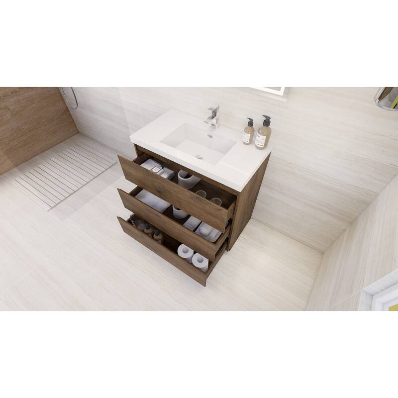 Aron 36'' Freestanding Vanity with Reinforced Acrylic Sink