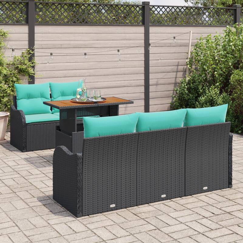 vidaXL 6 Piece Garden Sofa Set with Cushions - 69.3×24.4×27.2