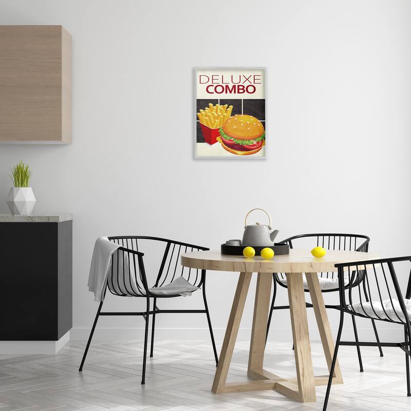 Stupell Deluxe Combo Fast Food Framed Giclee Art Design By Kim Allen