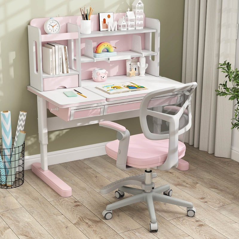 Costway Kids Desk Chair Children Study Chair with Adjustable Height, - See Details