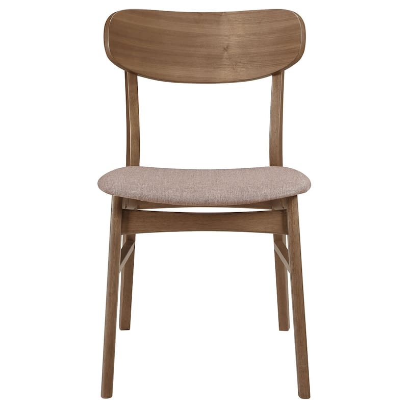 Walnut Brown/Brown Fabric Upholstered Wood Frame Dining Chair, Set of 2, Sturdy Dining Chair for Dining Rooms - 21.75