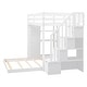 preview thumbnail 10 of 12, Twin Over Full Bunk Bed with 3-layer Shelves, Drawers and Storage Stairs, White