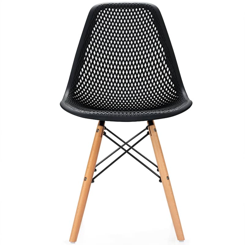 Gymax 2PCS Modern DSW Dining Chair Office Home w/ Mesh Design Wooden - See Details