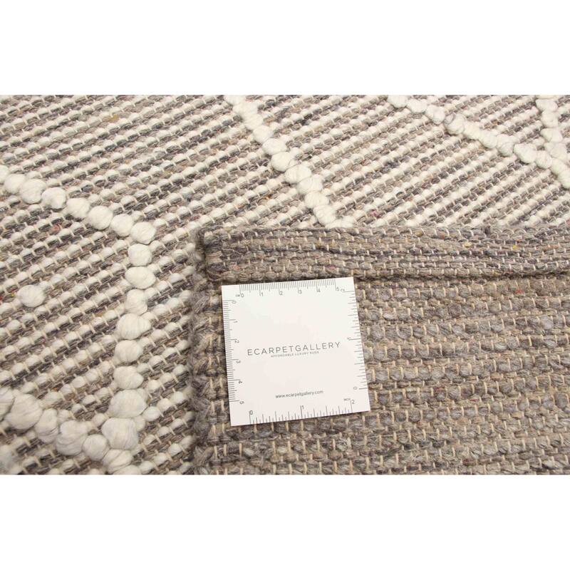 ECARPETGALLERY Braid weave Sienna Taupe Wool Rug - 5'1 x 8'2