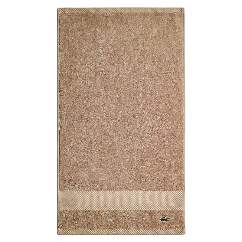Lacoste Heritage Supima 100% Cotton Bath Towel, Hand Towel, Wash Cloth, and Bath Sheet - Sand - Hand Towel