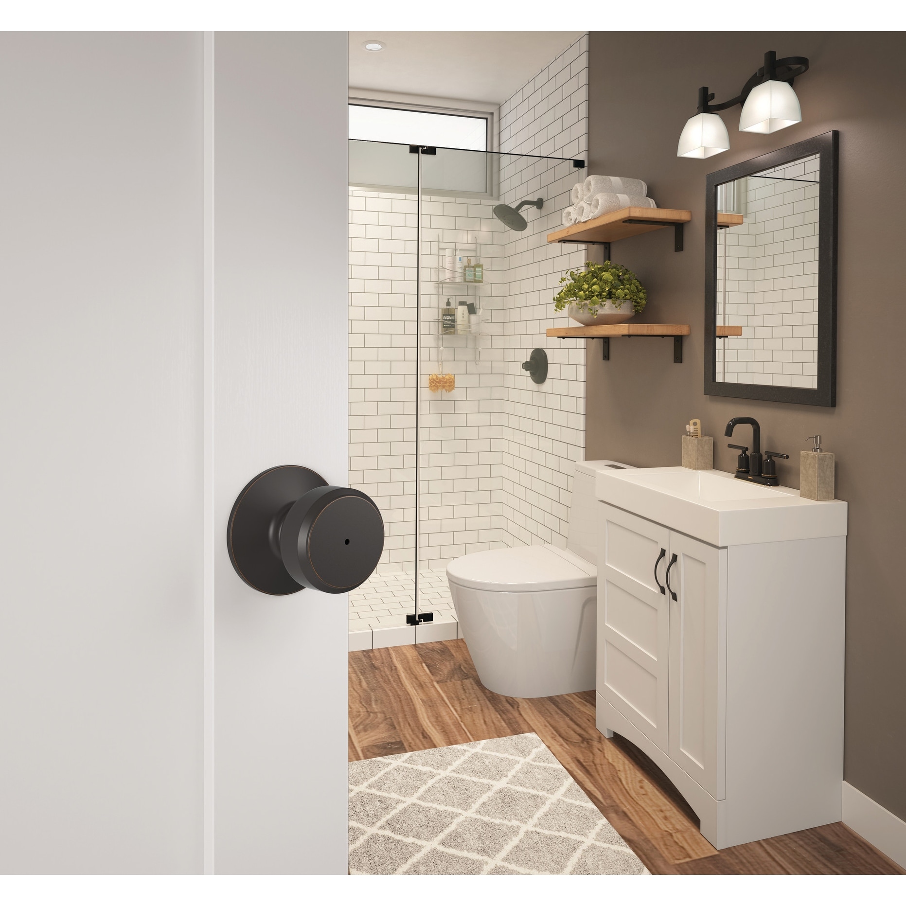Schlage F40 Bwe Bowery Privacy Door Knob Set