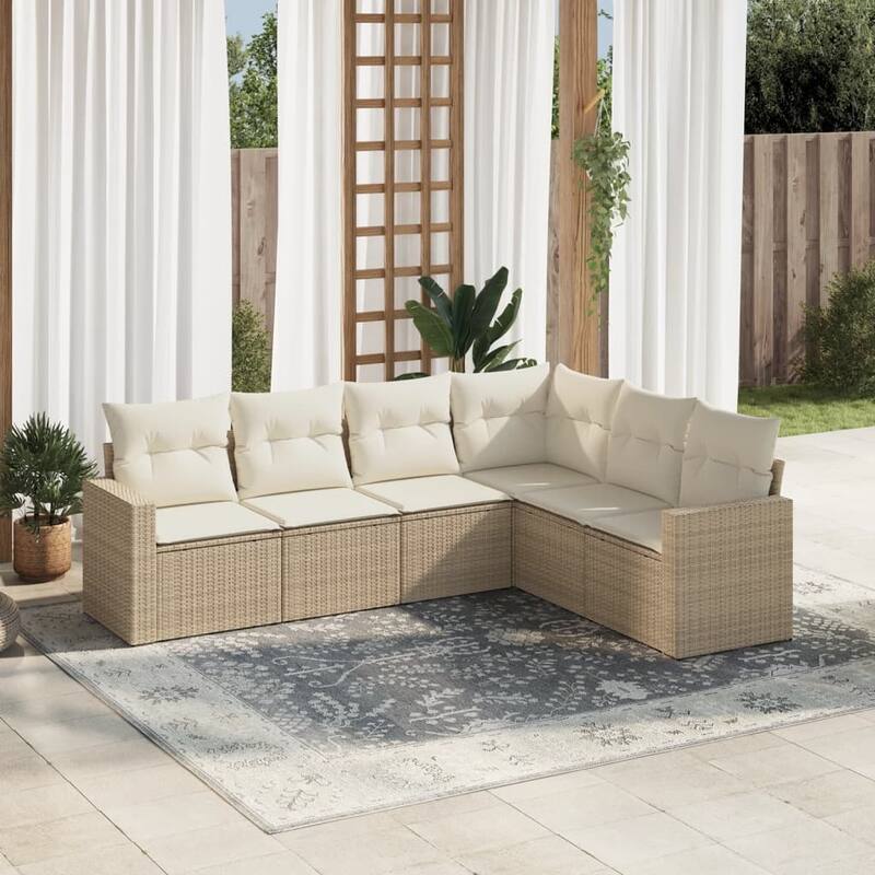 vidaXL Garden Sofa Set Beige - 24.4 x 25.8 x 27.2