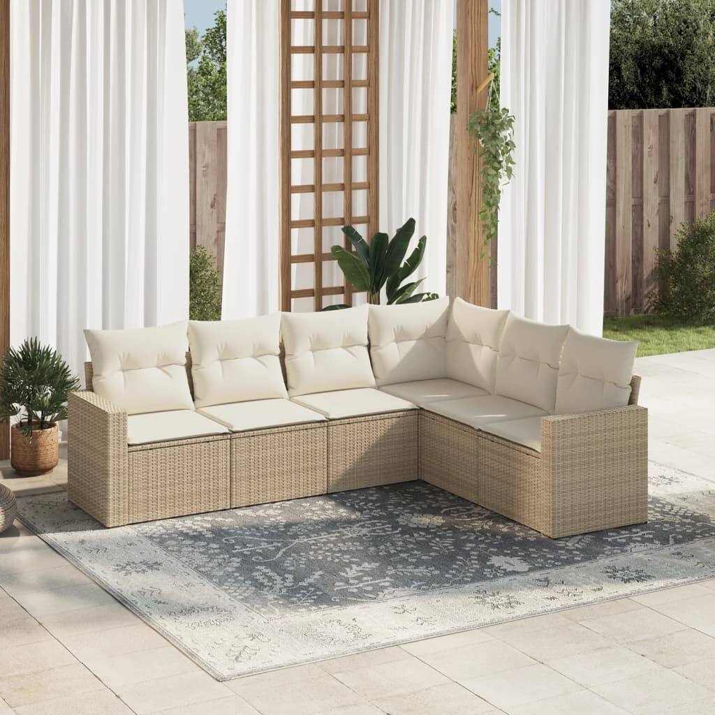 vidaXL Garden Sofa Set Beige - 24.4 x 25.8 x 27.2