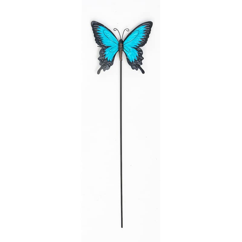 21" Metal Butterfly Garden Stick, Blue
