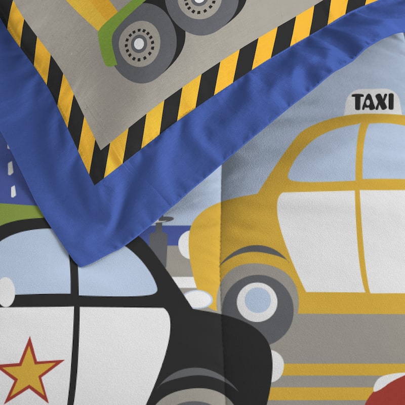 Dream Factory Trucks and Tractors Twin-size 5-piece Bed in a Bag with Sheet Set