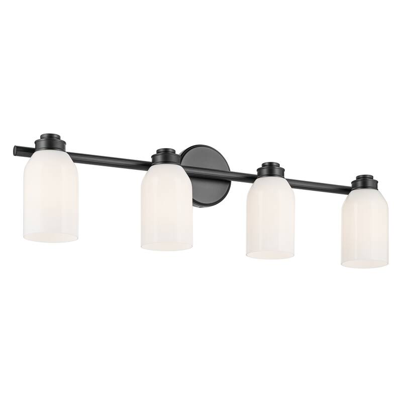 Kichler Lighting Shae 31" 4-Light Vanity Light with White Opal Glass in Black