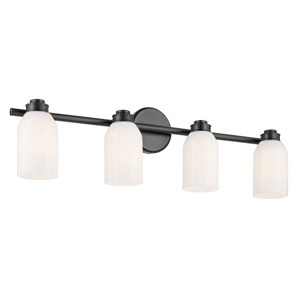 Kichler Lighting Shae 31" 4-Light Vanity Light with White Opal Glass in Black